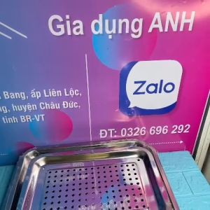 Khay inox úp ly có lỗ - mâm trà chữ nhật nhiều cỡ lớn