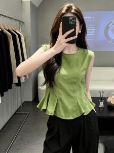 SHUAIYUE | Áo Thun Eo Dập Ly Ngang Vai Thanh Lịch