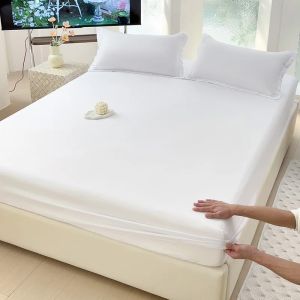 Fitted Bed Sheet with Elastic Bands Luxury Mattress Cover Single Double King Queen Size Bed Cover 100/120/150/180 (No Pillowcase