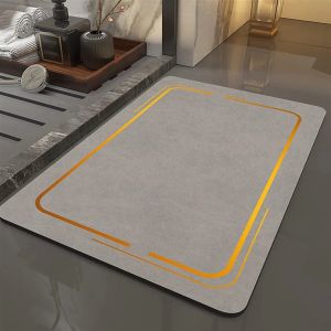 Non-Slip Bath Mat Diatomite Mat with Rubber Padding Soft Super Absorbent Bathroom Rug Foot Mat for Hallway Shower Toilet Mats
