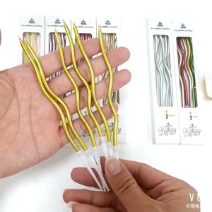 Dinoso Lilin Ulang Tahun Bentuk Spiral Lilin Panjang Kue Lilin Keriting isi 6pcs | Lilin Hiasan kue