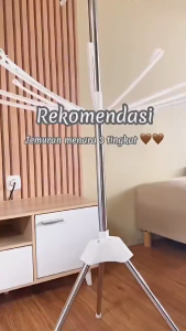BONBOX Homeliving - Jemuran Lipat 3 Tingkat Jemuran Baju Bayi dan Popok Jemuran Menara Anti Karat Hemat Ruang BFS50401