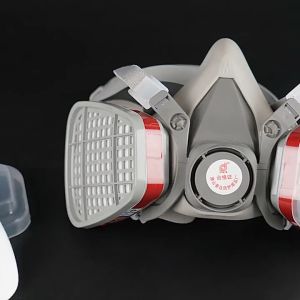 แถมสำลีกรอง 10 ชิ้น หน้ากากพ่นยา ปรับขนาดได้ หน้ากากป้องกันสารพิษ หน้ากากป้องกันฝุ่น