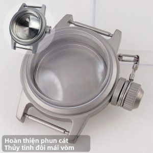 Vỏ Đồng Hồ Lặn Phun Cát 36mm Mặt Kính Sapphire Hình Vòm Đôi Cho NH35 NH36 NH38 NH70 NH72 ETA2824 PT5000 SW200 20BAR Chống Nước