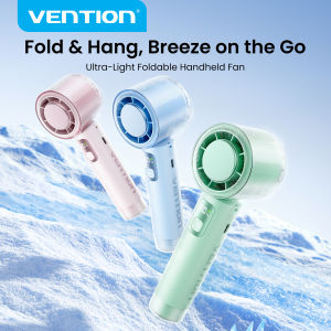 Vention Mini Handheld Fan 100 Speed Levels 8 Hour Long Battery Life  Foldable & Neck Hanging For Students Office Workers Outdoor Sports