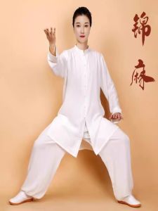 High-End Cotton Linen Tai Chi Practice Suit for Women Spring Summer New Style Mens Version Fitness Yoga Sportswear