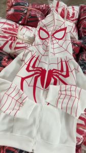 ( sale sập xưởng) Áo khoác nỉ bông in hình siêu nhện mũ trùm đầu nam nữ mặc đơn đôi đội nhóm đều okie