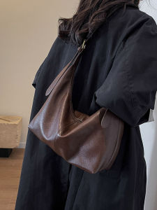 Hong Kong IT HKins Retro Soft Leather Large Capacity Womens Bag 2025 New Commuter Dumpling Bag Versatile Crossbody Bag