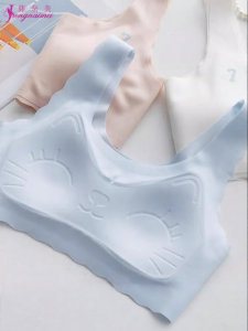 TENGNAIMEI | Teenager Comfortable Breathable No-wire Anti-bump Fixed-cup Light Bra