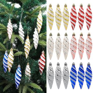 6pcs/box Christmas Ornaments Boxed Set of Crutch Candy Icicle Xmas Ball Christmas Tree Home New Year Decoration