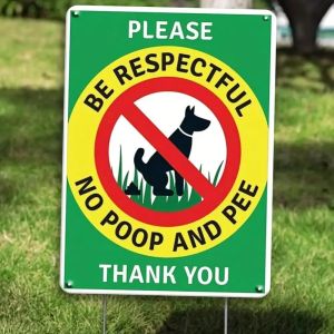 CIFbuy | Pawstivity Dog Warning No Poop No Pee Metal Wall Sign 8x12in for Yard Garden Fence