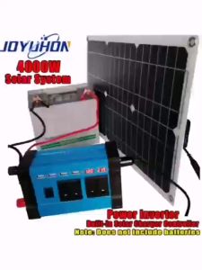 [READY STOCK] Solar Panel Power Inverter Kit 4000W Inverter With Built-in 30A Controller+18W Solar Panel For Home Car Outdoor