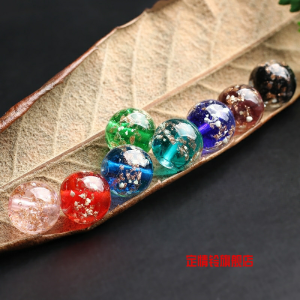 ลูกปัดคริสตัลแสงสีทอง ลูกปัดคริสตัล DIY ทำมือ ลูกปัดแยกกัน ลูกปัดหยดน้ำมัน วัสดุสำหรับสร้อยข้อมือ DIY