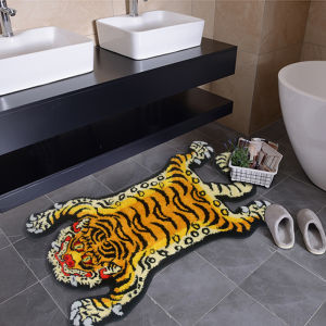 VIKAMA Bionic Tiger Patterned Rug - Exclusive Shaped Mat Ideal for Living Room & Bedroom Decor Must - Have Carpet