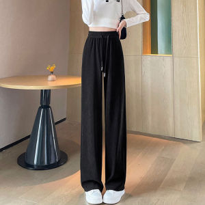 High Waist Wide Leg Pants Womens Spring Autumn Thin Version 2025 New Style Narrow Straight Casual Long Trousers