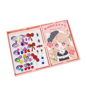 EPH Cute Pomelo Sisters Princess Makeup Sticker Kit Childrens DIY Coloring Book w/ Crystal Gem Decorative Sticker SZ310