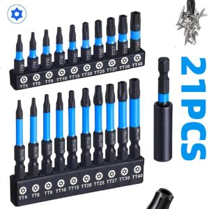 10/21PCS Impact Star Drill Bit Set Hex Head Shank Magnetic Screw Driver Screwdriver Bits Wrench S2 Electric Drill Tools