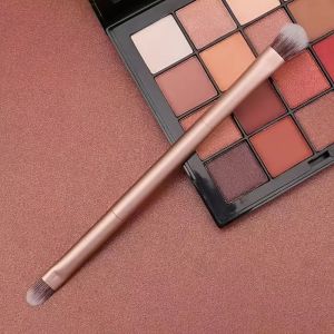 Rose Gold Dual-Ended Eyeshadow Brushes - Professional Makeup Brush Set with Flat Shader & Blending Brush Ultra Soft Synthetic