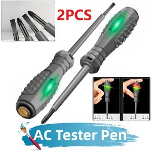 2ชิ้น100-250โวลต์แบบไม่สัมผัสปากกาทดสอบอุปนัยรถยนต์บ้านวงจรเต้าเสียบไฟไขควงทดสอบไฟ2ไฟส่งสัญญาณเครื่องมือช่างไฟฟ้า