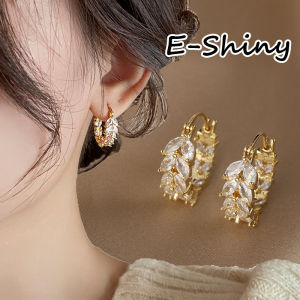 Elegant Dazzling Wheat Hoop Earrings Sweet Womens Ear Buckle Party Accessories