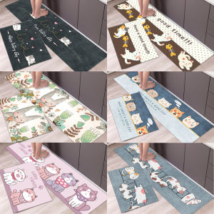 Kitchen Dining Table Printed Floor Mat Modern Cartoon Cat Floormat Bedroom Bathroom Entrance Doormat