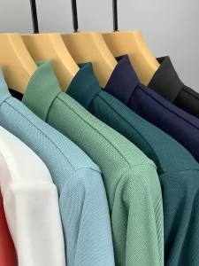 MrJJvialy เสื้อยืดแขนสั้นสำหรับผู้ชายเสื้อยืดโปโลแฟชั่นแขนสั้นเสื้อสีทึบใหญ่เทรนด์วัยรุ่นกลางฤดูร้อน