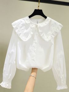 เด็กผู้หญิง S ผ้าฝ้าย เสื้อเชิ้ตแขนยาว Little เด็กผู้หญิง ทันสมัย ฤดูใบไม้ผลิ ฤดูใบไม้ร่วง เสื้อท่อนบน สไตล์เกาหลี นักเรียน เสื้อผ้าเด็ก สีขาว บริสุทธิ์ ผ้าฝ้าย