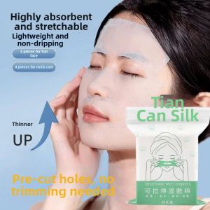 Stretchable Facial Cotton Pads for Masks and Makeup Removal Face Use 100% Tencel Ultra Thin Open Style