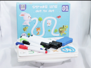 【With Free Pen】64PCS Pen Control Training Copybook Hard Pen Calligraphy Painting Book Simple Strokes Kindergarten