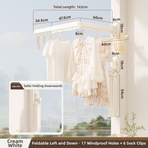MINGZHI | Foldable and Telescopic Hidden Clothes Drying Rack