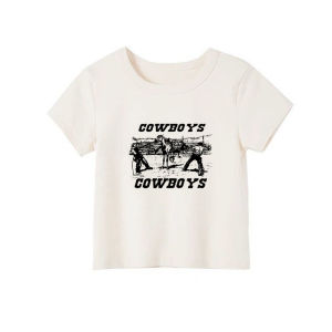 Slim Fit Pure Cotton American Retro Short Sleeve T-Shirt Womens BM Style Summer New Fashion Casual Printed round Neck Top