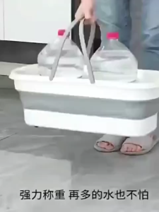 Collapsible Bucket Collapsible Mop Bucket Bucket for Cleaning with Handle Collapsible Plastic Bucket with Wheels Multiuse Portable Water Pail for House Cleaning/Car Washing/Camping(Grey)