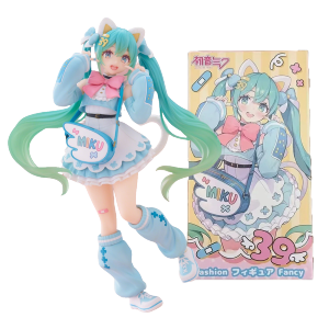 Bandai | Anime Hatsune Miku 19CM Fashion Fancy Action Figure Model Toys Cute Action Model PVC Collection Desktop Accessories Gift