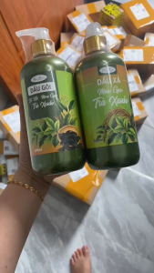 (Tặng Ủ Tóc) Dầu Gội & Xả Hiền Bùi Bồ Kết Men Gạo Trà Xanh 500ml Hỗ Trợ Giảm Rụng Tóc Gầu Bết