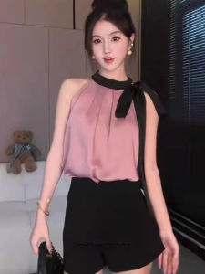 chaqi | Áo Blouse Tím Dây Quai Eo Sang Trọng Mùa Hè
