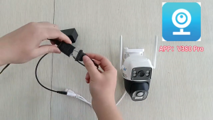 CCTV Camera V380 Pro Dual Lens Auto Tracking PTZ 8MP 4G Sim Card  IP66 Waterproof Outdoor  Two Ways Audio and Speaker AI Motion Dection Video Surveillance Camera