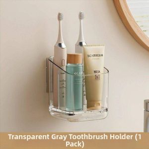 Wall-Mounted Toothbrush and Toothpaste Storage Organizer No Drilling