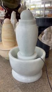 Thạch Thủy Bình phong thủy đá cẩm thạch trắng trang trí nhà sân vườn hồ cá - Cao 65cm