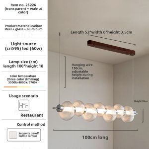 FANCY LAMP CLUB | New Long Bar Dining Room Light Creative Artistic Cream Style