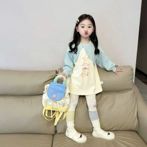 Cute Baby Girls Sweatshirt and Leggings Set Long Mid-Length