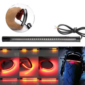 1pcs Motorcycle Tail Brake Light Strip Turn Signal Red Amber License Plate Light for Lada Car Moto CO LIGHT Flexible Led Strip