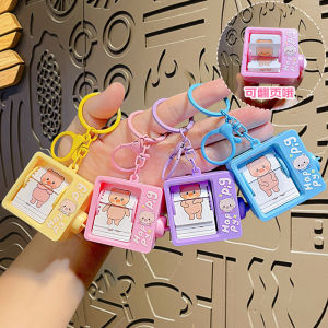 Cute Pet Creative Small Pig Fun Animation Book Turning Keychain Backpack Pendant Mini Gift Keychain Cartoon Plastic Material