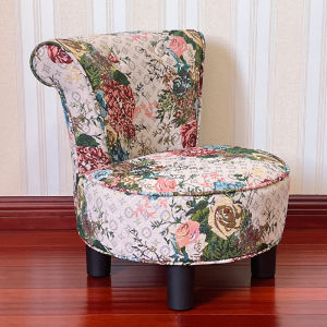 European Style Floral Cloth Childrens Stool Backrest Soft Pad Balcony Living Room Coffee Table Low Chair Dismantle Assembly