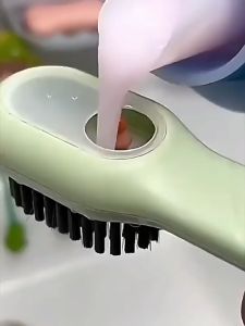 Bàn Chải Cọ Rửa Đa Năng 2in1 Có Ngăn Chứa Xà Phòng Cọ Rửa Nhà Tắm Phòng Bếp Treo Tường Tiện Lợi