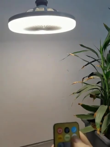 Ceiling Fan with Light with remote 2 IN 1 E27 Controller 3 Blades remotely controlled ceilingfan with LED lighting for living room