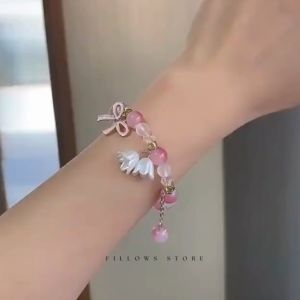 Gelang Kristal Daisy Flowers Perhiasan Fashion Korean Berwarna Wanita Model Lucu Modis Termurah