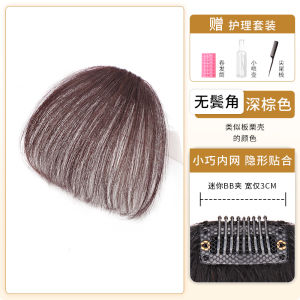 French Style Bangs Wig Piece Womens Lightweight Natural Forehead Full Real Hair Straight Bangs Hair Extension for Women