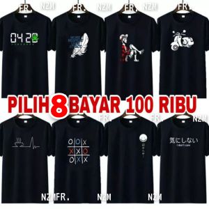 Baju kaos 100 dapat 8 Kaos motif Distro Dewasa new