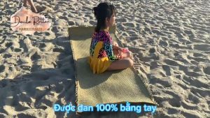 Tấm đan cỏ bàng- Thảm tập chiếu cỏ bàng- nguyên liệu làm nệm túi xách các đồ handmade