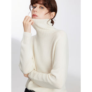 100% Wool Seamless High Neck Womens Sweater